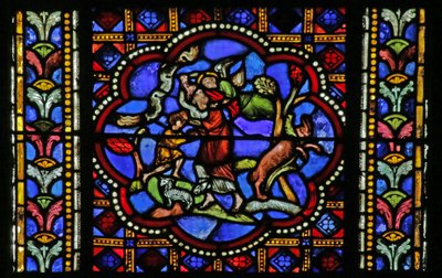 Window depicting the Sacrifice of Abraham by French School